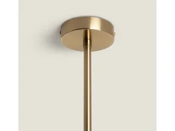 Lámpara Colgante Metal y Cristal Jaelyn Dorado