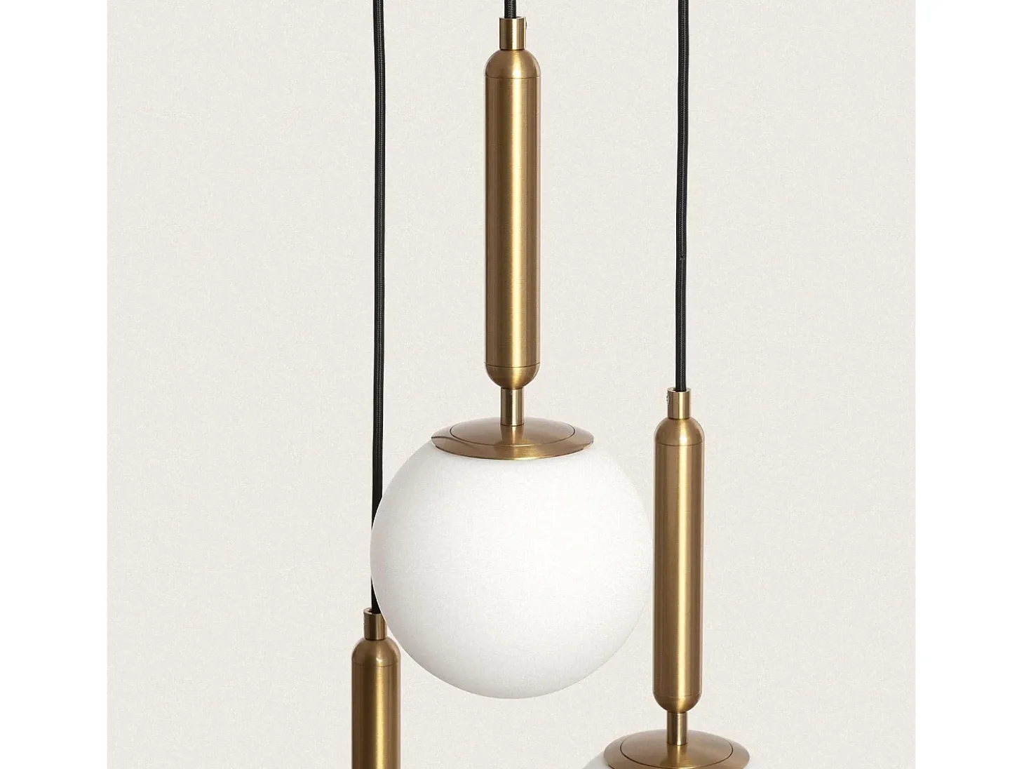Lámpara Colgante Metal y Cristal Tri Oto Dorado