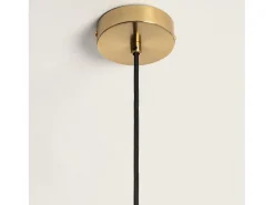 Lámpara Colgante Metal y Cristal Julieta Lungo Dorado