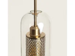 Lámpara Colgante Metal y Cristal Julieta Lungo Dorado