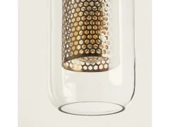 Lámpara Colgante Metal y Cristal Julieta Lungo Dorado
