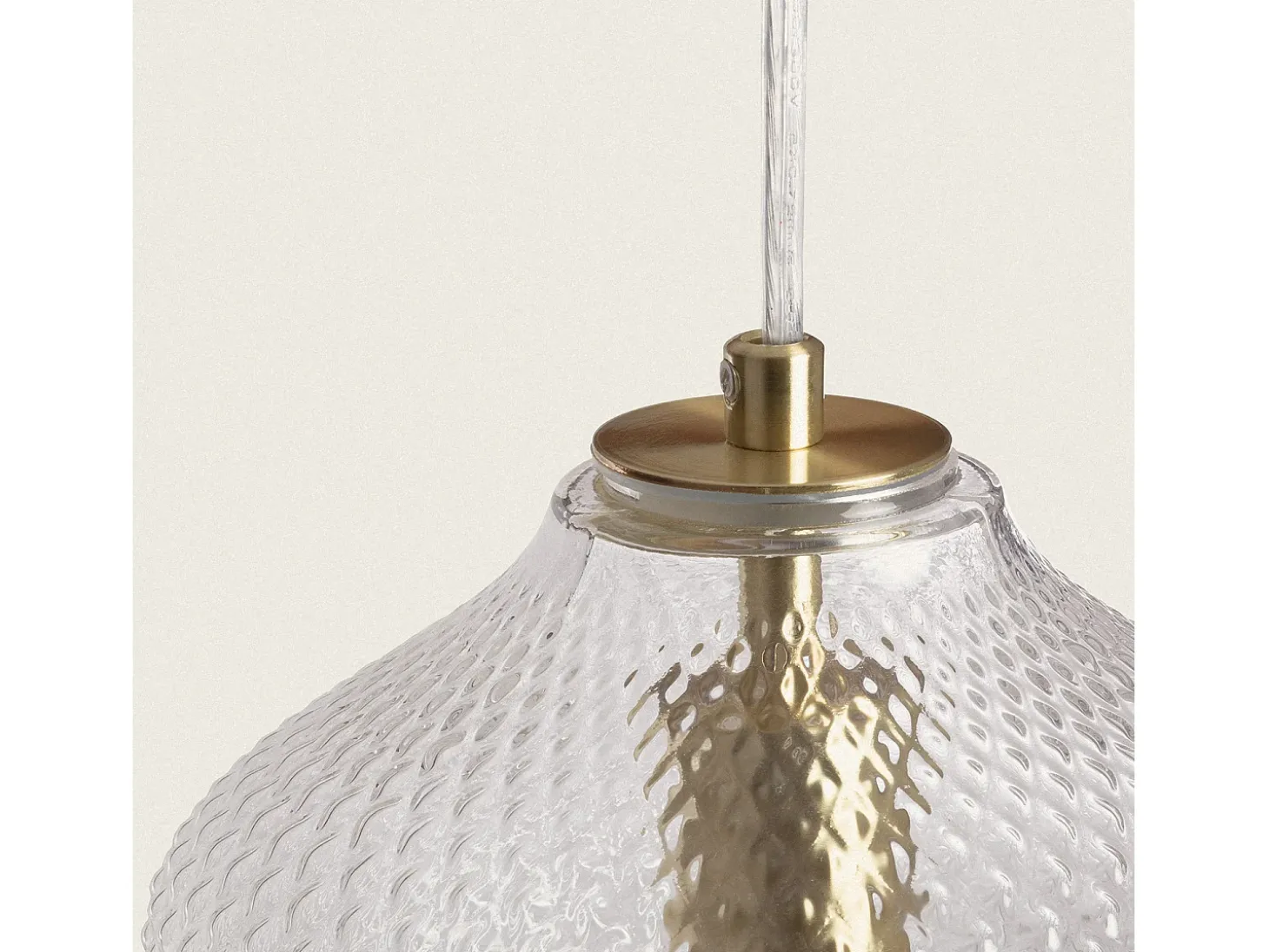 Lámpara Colgante Metal y Cristal Stiklu Dorado