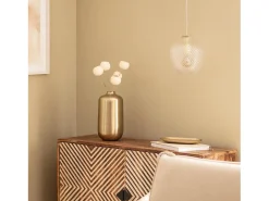 Lámpara Colgante Metal y Cristal Stiklu Dorado