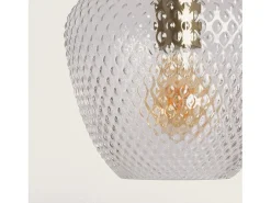 Lámpara Colgante Metal y Cristal Stiklu Dorado