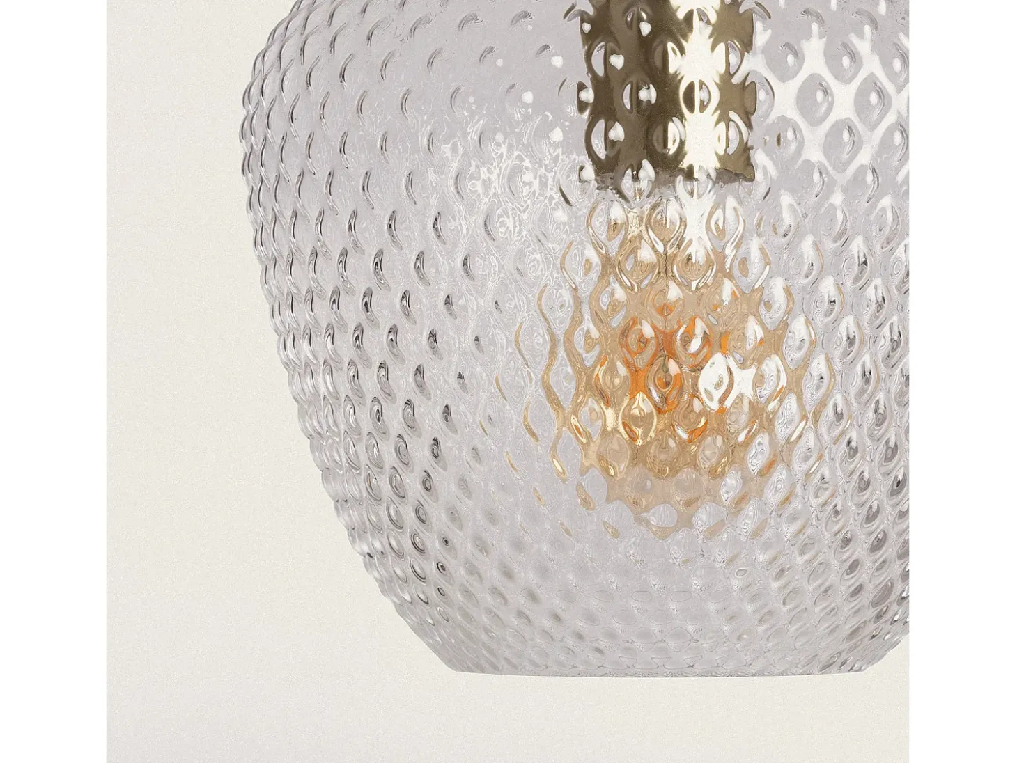 Lámpara Colgante Metal y Cristal Stiklu Dorado