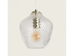 Lámpara Colgante Metal y Cristal Stiklu Dorado