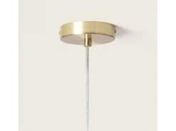 Lámpara Colgante Metal y Cristal Stiklu Dorado