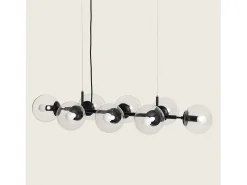 Lámpara Colgante Metal y Cristal Wassily 8 Focos Negro