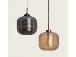 Lámpara Colgante Metal y Cristal Beryl Ámbar