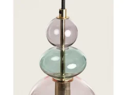 Lámpara Colgante Metal y Cristal Baudelaire Rosa