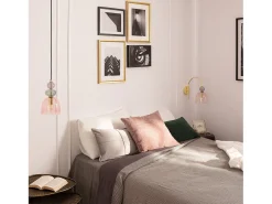 Lámpara Colgante Metal y Cristal Baudelaire Rosa