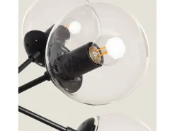 Lámpara Colgante Metal y Cristal Wassily 9 Focos Negro