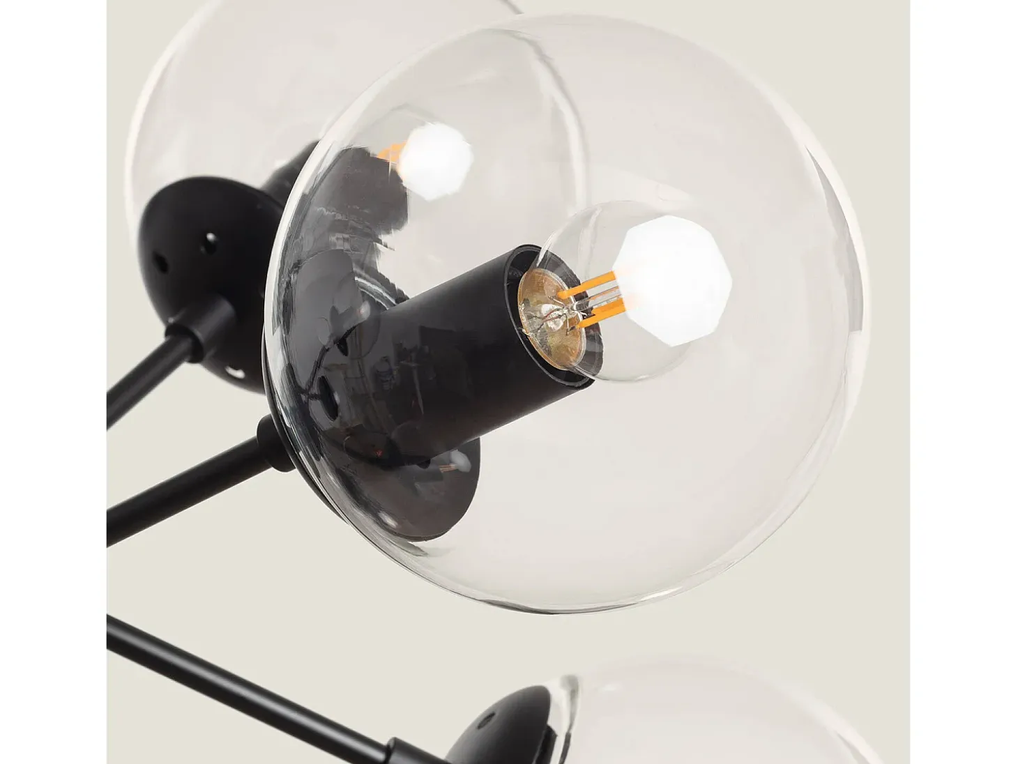 Lámpara Colgante Metal y Cristal Wassily 9 Focos Negro