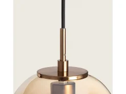 Lámpara Colgante Metal y Cristal Adina Ámbar