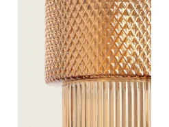 Lámpara Colgante Metal y Cristal Berila Ámbar