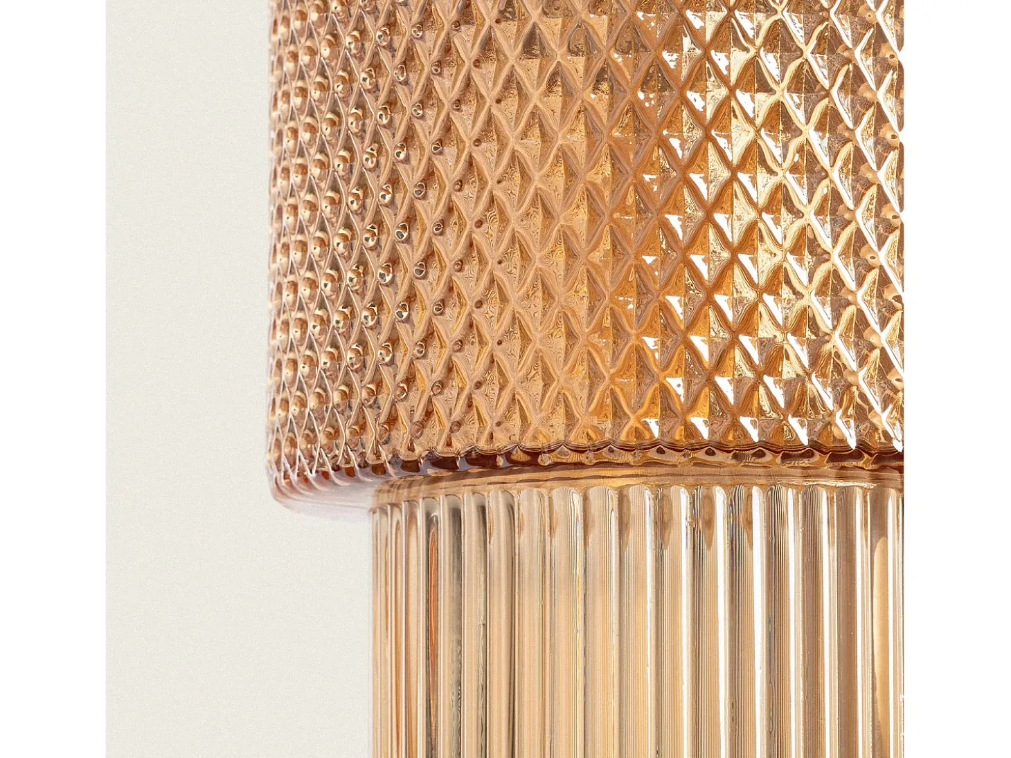 Lámpara Colgante Metal y Cristal Berila Ámbar