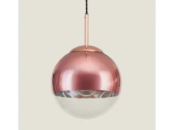 Lámpara Colgante Metal y Cristal Yelitza Oro Rosa