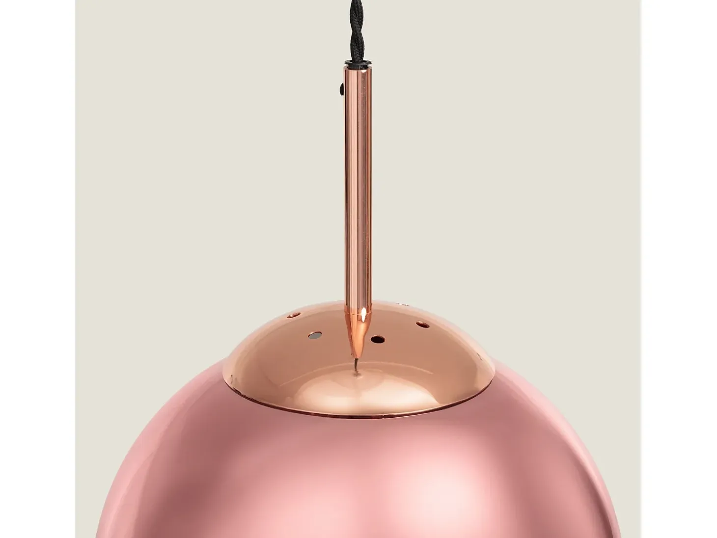 Lámpara Colgante Metal y Cristal Yelitza Oro Rosa