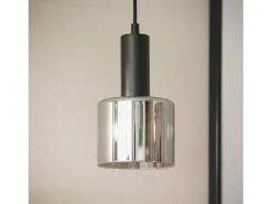 Lámpara Colgante Metal y Cristal Danae Gris Humo