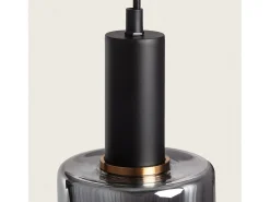 Lámpara Colgante Metal y Cristal Danae Gris Humo