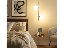 Lámpara Colgante Metal y Cristal Moonlight Doble Dorado