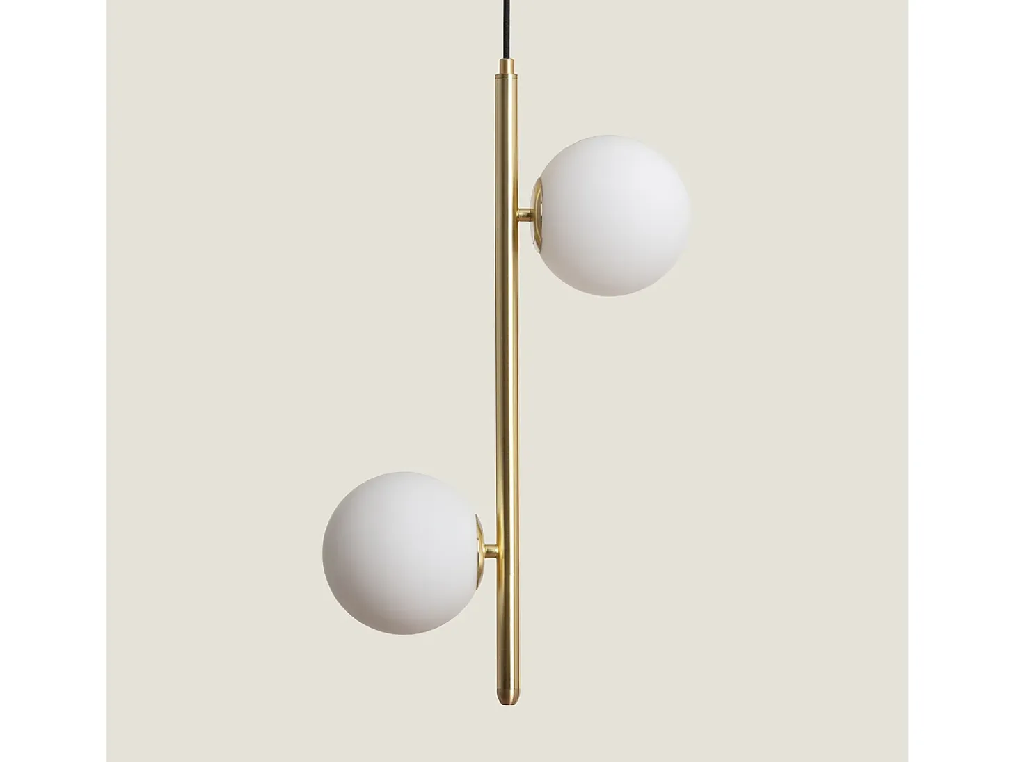 Lámpara Colgante Metal y Cristal Moonlight Doble Dorado