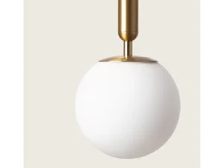 Lámpara Colgante Metal y Cristal Oto Dorado