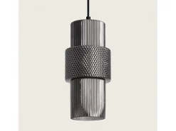 Lámpara Colgante Metal y Cristal Berila Gris Humo