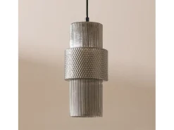 Lámpara Colgante Metal y Cristal Berila Gris Humo
