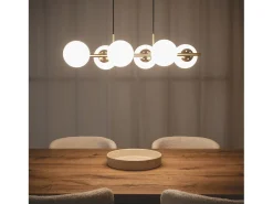 Lámpara Colgante Metal y Cristal Moonlight Brass 6 Focos Dorado