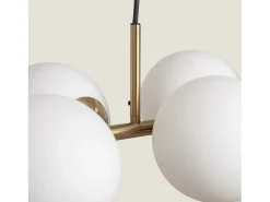 Lámpara Colgante Metal y Cristal Moonlight Brass 6 Focos Dorado