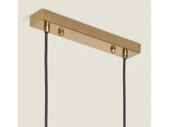 Lámpara Colgante Metal y Cristal Moonlight Brass 6 Focos Dorado