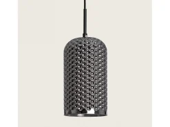 Lámpara Colgante Metal y Cristal Large Bernie Gris Humo