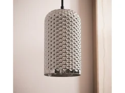Lámpara Colgante Metal y Cristal Large Bernie Gris Humo