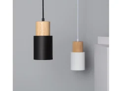 Lámpara Colgante Metal y Madera Kidonge Blanco