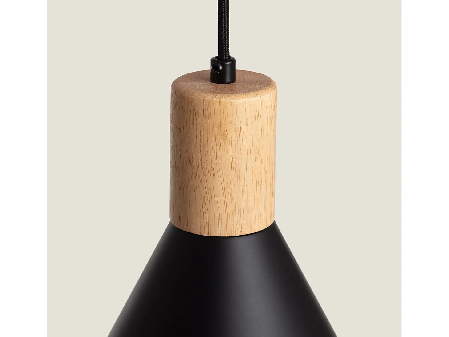 Lámpara Colgante Metal y Madera Arbat Negro