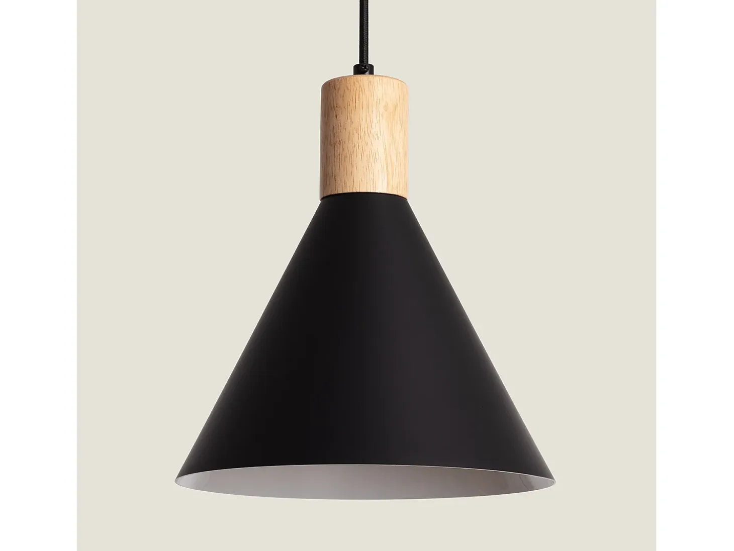 Lámpara Colgante Metal y Madera Arbat Negro