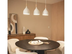 Lámpara Colgante Metal y Madera Karlek Blanco