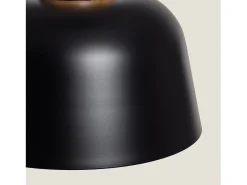 Lámpara Colgante Metal y Madera Wawak Negro