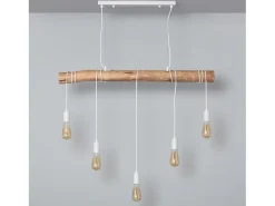 Lámpara Colgante Metal y Madera Yagis Blanco