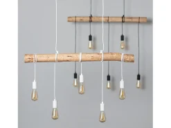 Lámpara Colgante Metal y Madera Yagis Negro