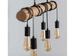 Lámpara Colgante Metal y Madera Yagis Negro