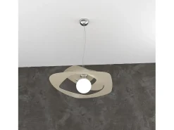 Lámpara colgante moderna 1 luz arena Warped d.50 cm - Casquillo E27 - Diseño geométrico