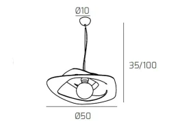 Lámpara colgante moderna 1 luz arena Warped d.50 cm - Casquillo E27 - Diseño geométrico