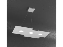 Lámpara colgante moderna Toplight Plate de 67 x 35 cm en metal gris - Casquillo GX53x3 - Altura máxima 100 cm