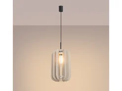 Lámpara colgante Mula moderno de fieltro/acero - 1 fuentes luminosas - L.27 x A.165 cm - beige/negro
