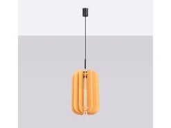 Lámpara colgante Mula moderno de fieltro/acero - 1 fuentes luminosas - L.27 x A.165 cm - amarillo/negro