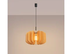 Lámpara colgante Mula moderno de fieltro/acero - 1 fuentes luminosas - L.45 x A.146 cm - amarillo/negro