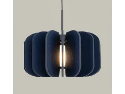 Lámpara colgante Mula moderno de fieltro/acero - 1 fuentes luminosas - L.45 x A.146 cm - azul marino/negro