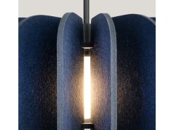 Lámpara colgante Mula moderno de fieltro/acero - 1 fuentes luminosas - L.45 x A.146 cm - azul marino/negro